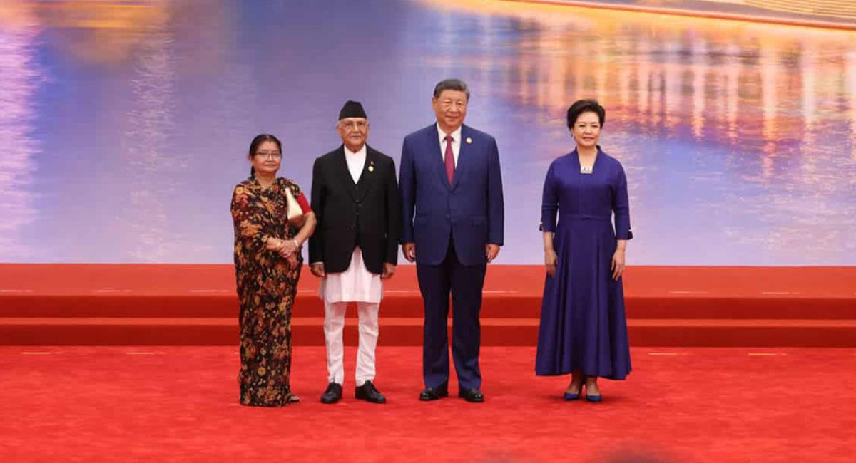 प्रधानमन्त्री ओली चीनका राष्ट्रपति सीद्वारा आयोजित स्वागत समारोहमा सहभागी