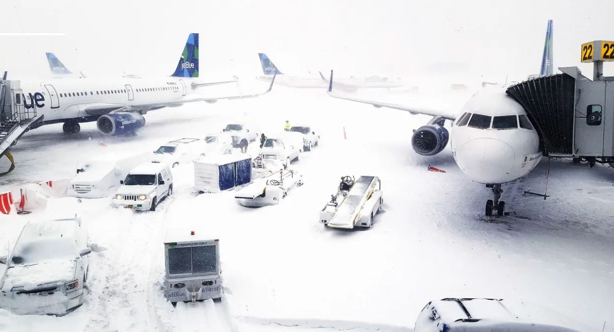 हिमपातले JFK विमानस्थलमा विमान ‘डि-आइसिङ’ गरियो
