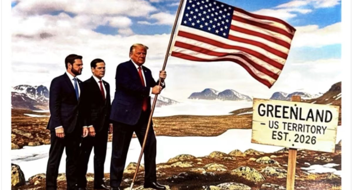 ट्रम्पद्वारा ग्रिनल्यान्डमा अमेरिकी झन्डा गाडेको तस्बिर सार्वजनिक