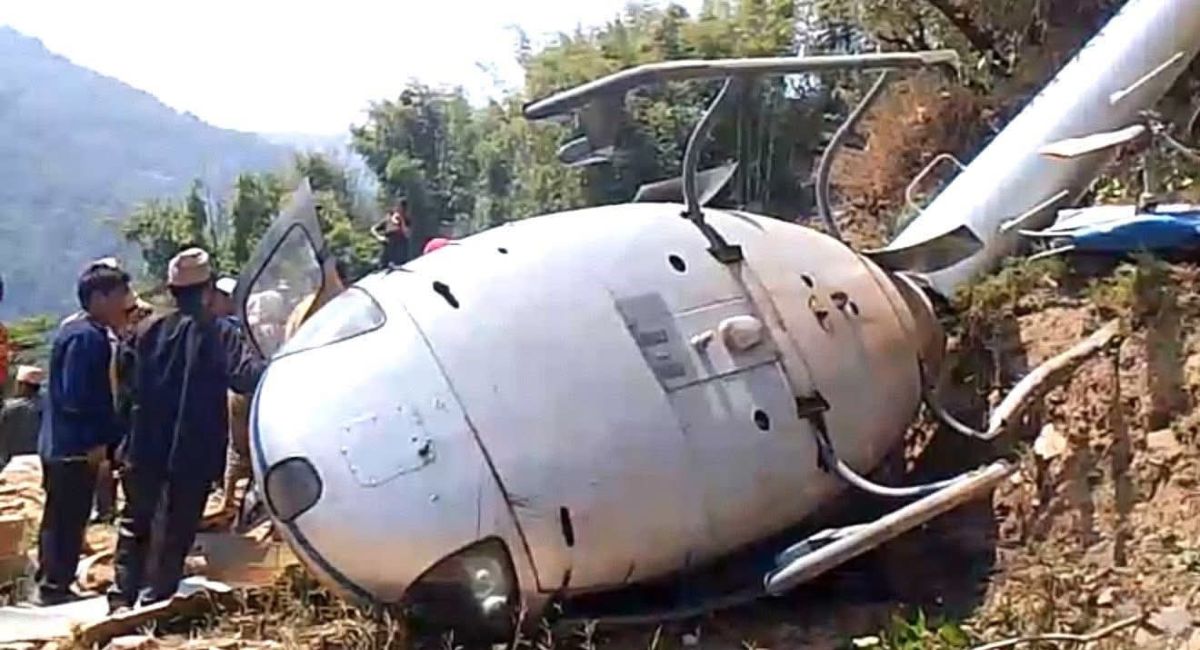 खोटाङमा एयर डाइनेस्टीको हेलिकप्टर दुर्घटना, सबै यात्रु सकुशल