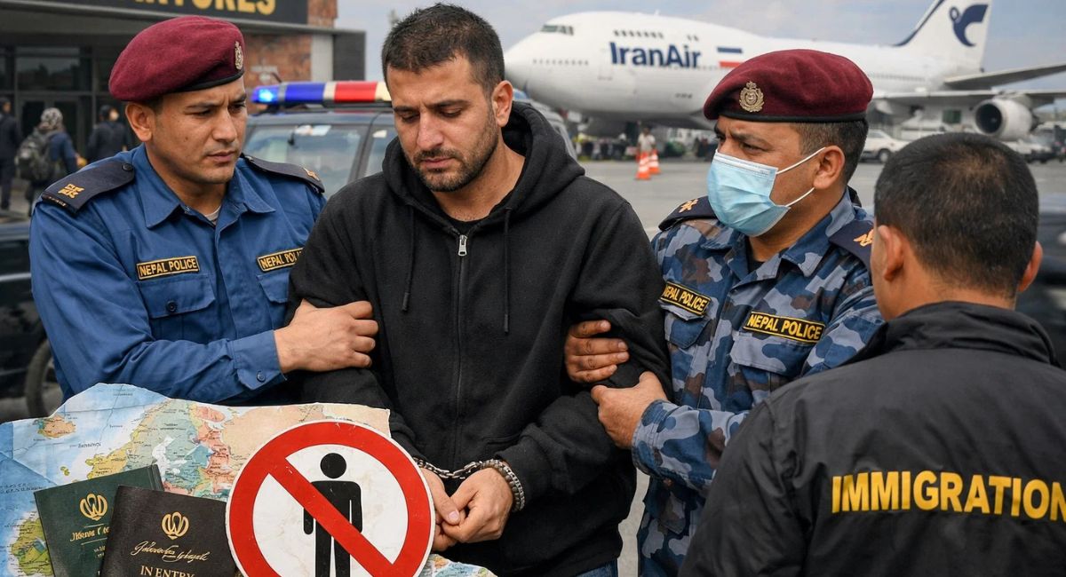 नेपाल हुँदै युरोप छिर्न खोज्ने इरानी पक्राउ, इरानीलाई 'अनअराइभल भिसा' बन्द