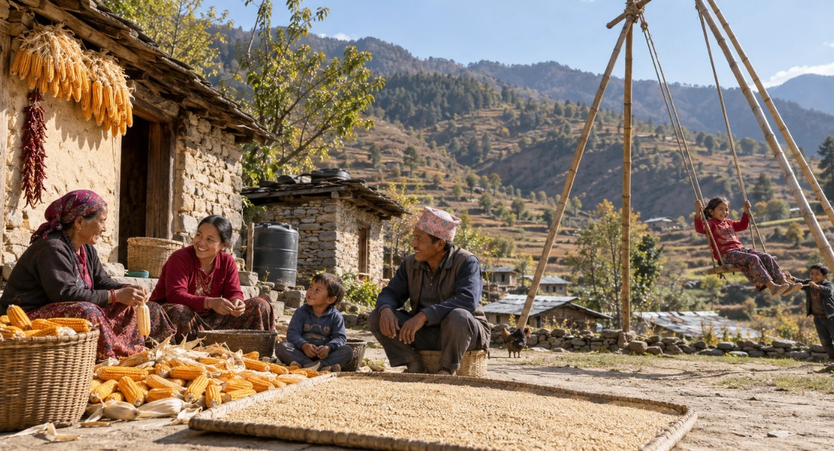 दसैँ मनाउन गाउँ फर्किनेको लर्को, सहर सुनसान गाउँमा बढ्यो रौनक